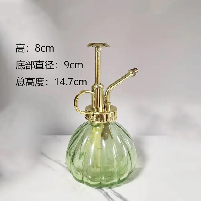 High Quality Garden Watering Can Small Simple Plant Mister Spray Color Glass Bottle with Copper Plastic Top Pump