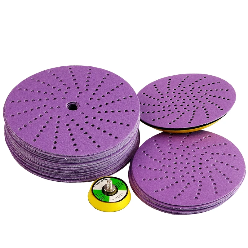 High Quality Aluminum Oxide  Abrasive Tools Sandpaper  Ppurple Sanding Disc  For Metal Cleaning