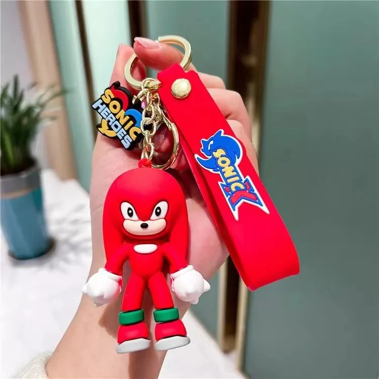 Creative Comic Soft Pvc Keyring Anime Character Key Chain Cute Cartoon 3D Figure Rubber Hedgehog Sonic Keychain