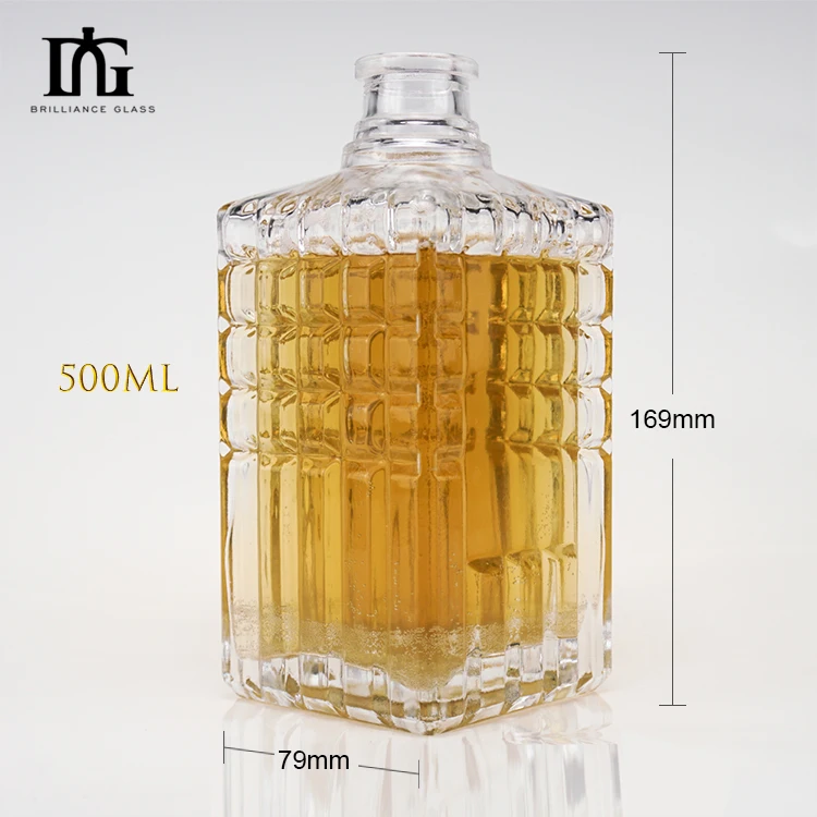 Custom Wholesale 375ml 700ml 750ml Clear Empty Vodka Liquor Gin Rum Tequila Whisky Brandy Spirit Glass Bottle with High Quality