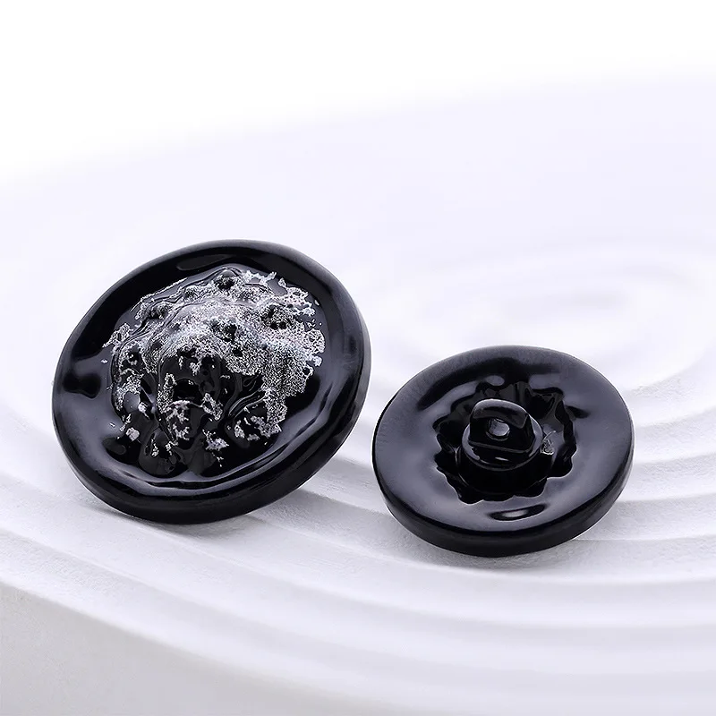round Cap Gold Zinc Alloy Metal Mushroom Domed Sewing Loop Shank Buttons Rhinestone Decorative Lace for Clothing & Bags