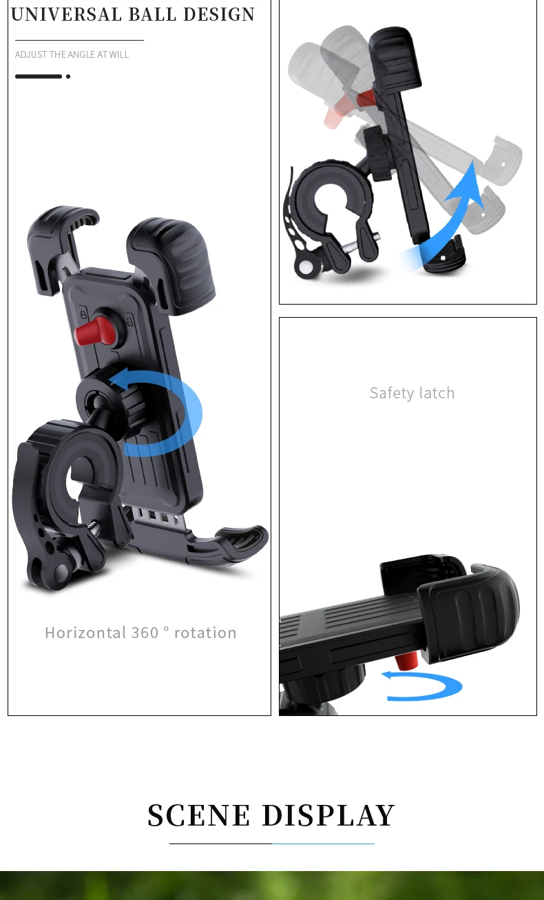 Adjustable 4 Claws Bicycle Motorcycle universal bike phone holder for all size phone mount