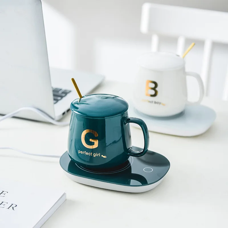 Flypeak New Hot Selling 55 Degrees Temperature Control Smart Mug Electric Heating coffee Cup 55 degree Ceramic Mug with custom