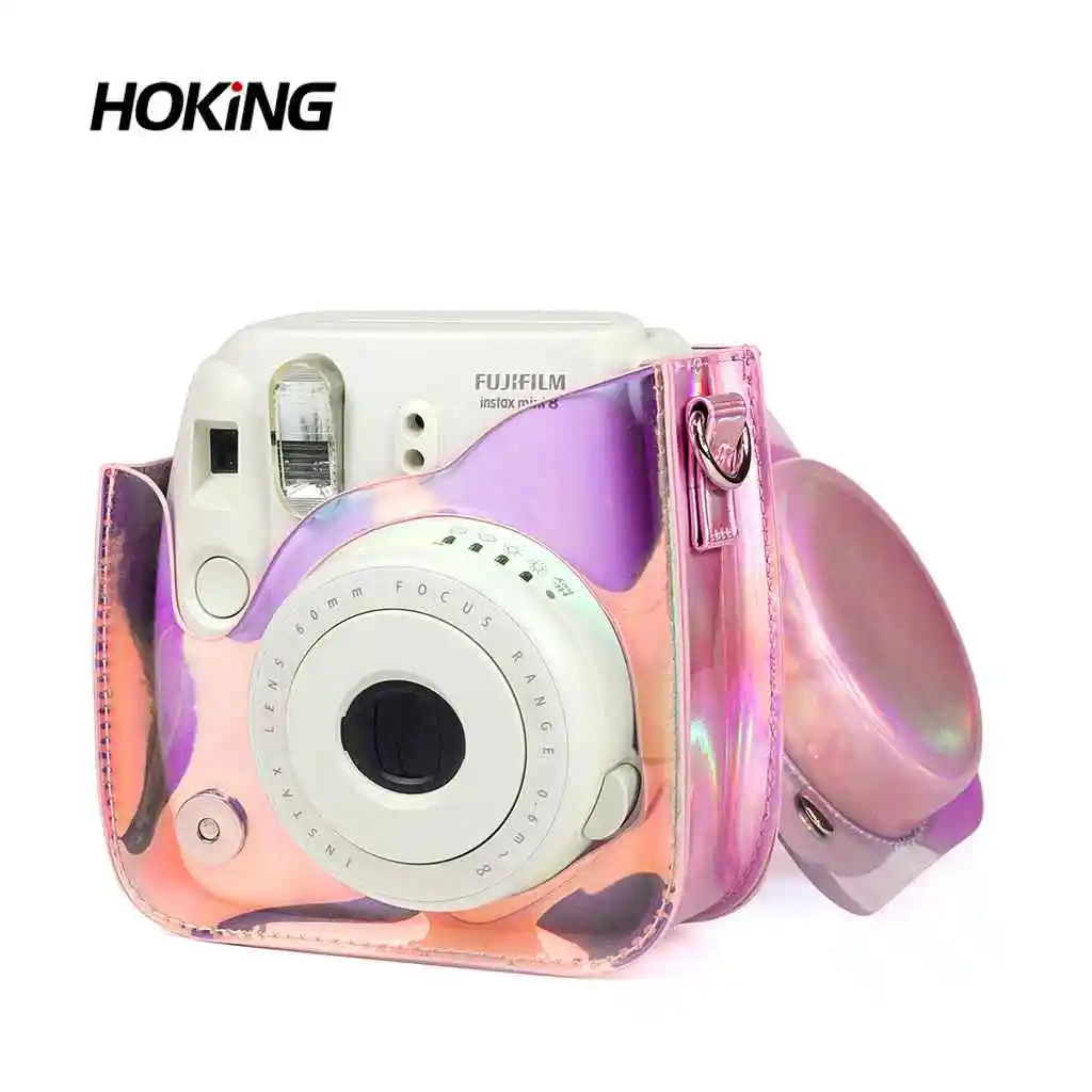Hoking Instax Mini Film 8/9 Transparent Case Holographic Camera Pouch