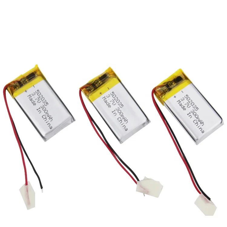 Hot sale 502035 3.7v 300mah lipo lithium polymer battery