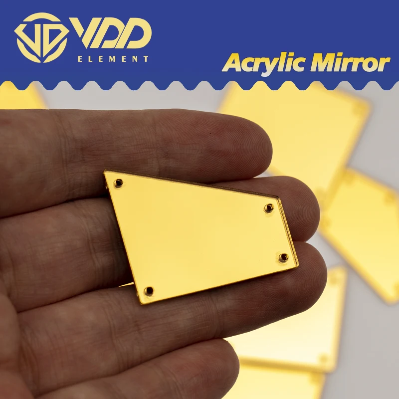 VDD 30/60/200 шт. золотистые акриловые зеркальные Стразы для шитья поделки плоские камни украшения одежды