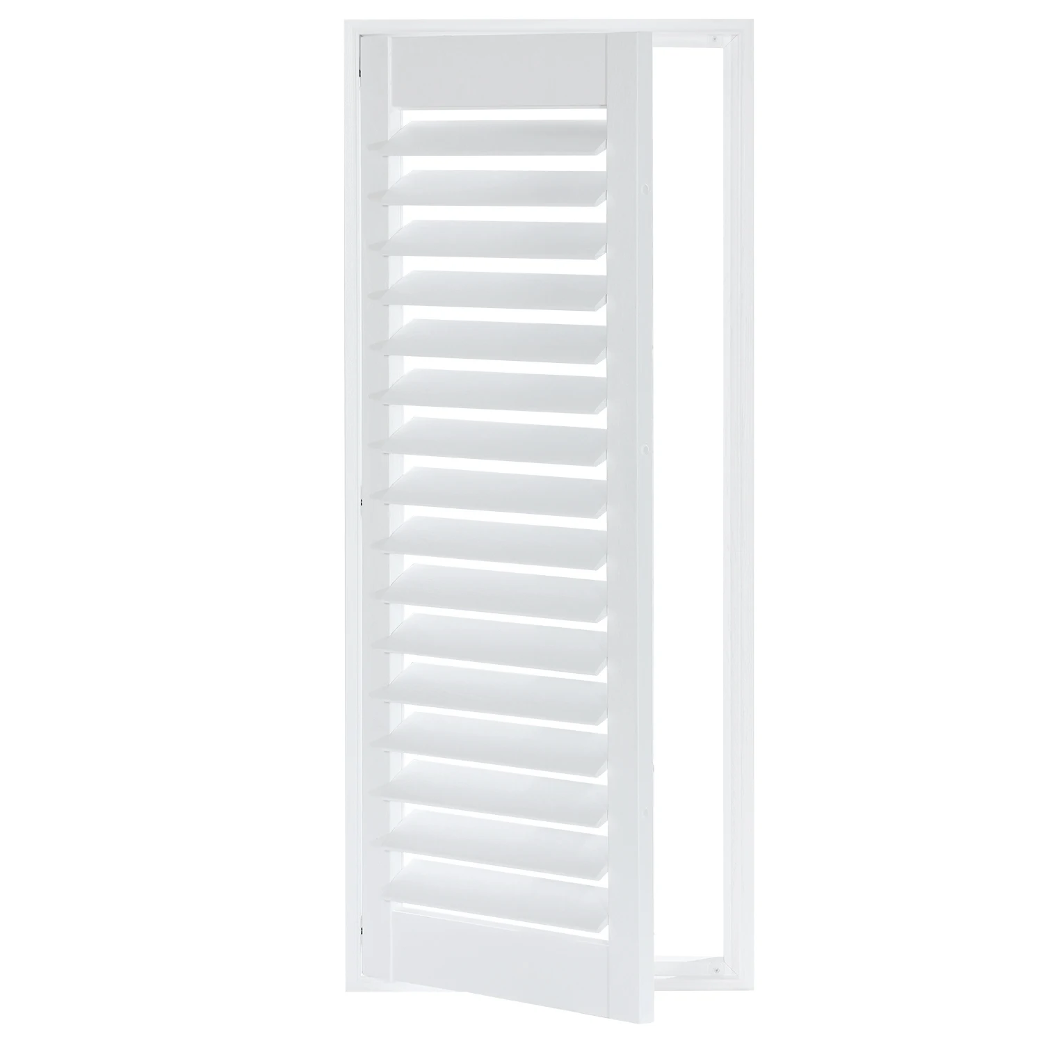 High Quality Custom Measure Size Plantation Shutters PVC Fauxwood Window White Wooden Door
