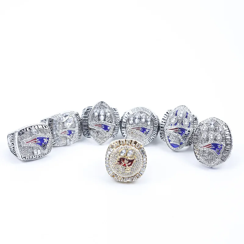 New England Patriots Super B owl Championship Ring FREE SHIPPING 6pcs & 7pcs Brady Rings Set NFL Football Championship Rings