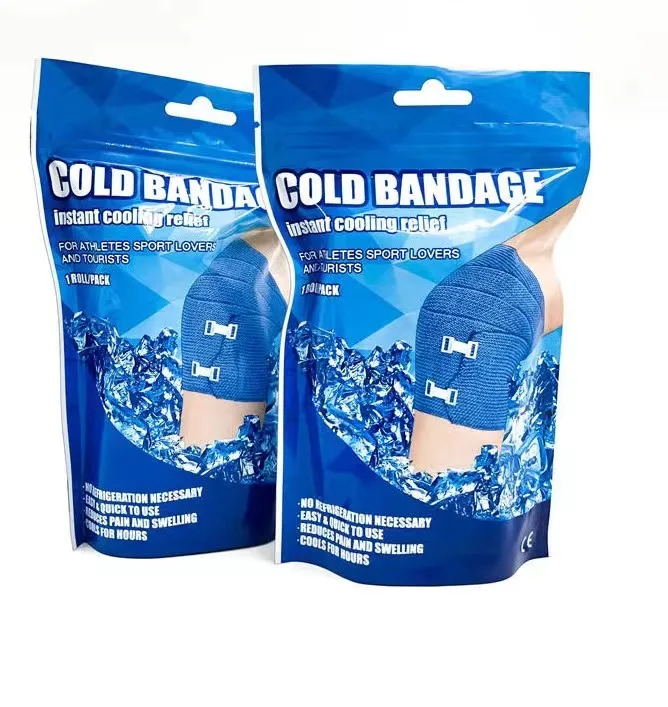 Instant Cold Compression Self Sticking Cooling Bandage Wrap Athletic Muscle Tape for Pain and Swelling No Refrigeration Needed,