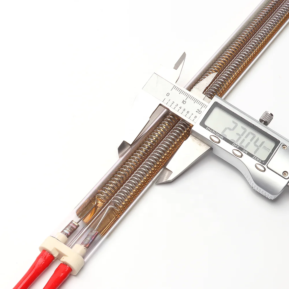 1.5KW 1480MM 220V Halogen Bulb Lamp Twin Tube Half Gold Coating Infrared Heating Lamp