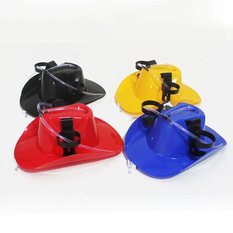 Wholesale Cheap and Hot Sale Amazing Custom Drinking Beer Helmet Popular Plastic Drinking Cowboy Hat