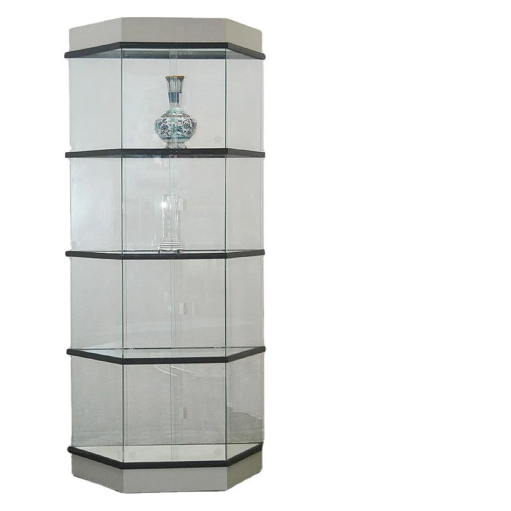 Easy Assemble Clear Safety Glass Museum Kiosk for Showcase Products