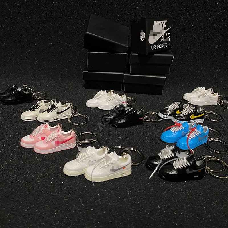 wholesale novelty sports basketball gifts sets with box aj af jordan air force 1 mini shoe sneaker keychain 3d