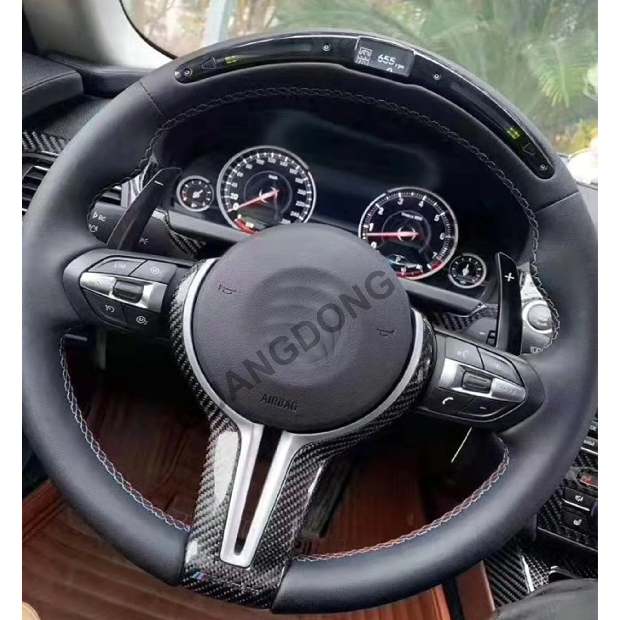 LED Racing Steering Wheel Fit For BMW M2 M3 M4 M5 F18 F10 F15 F16 F20 F22 F30 F32 F36 f40 F80 F90 carbon fiber Steering Wheel