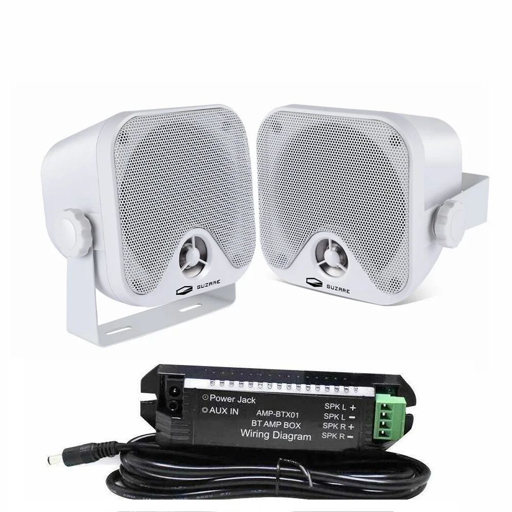 Marine 100W 4 inch BT Box Waterproof Speakers Compact marine stereo Stereo Sound System Speaker For Boat Golf Cart ATV UTV