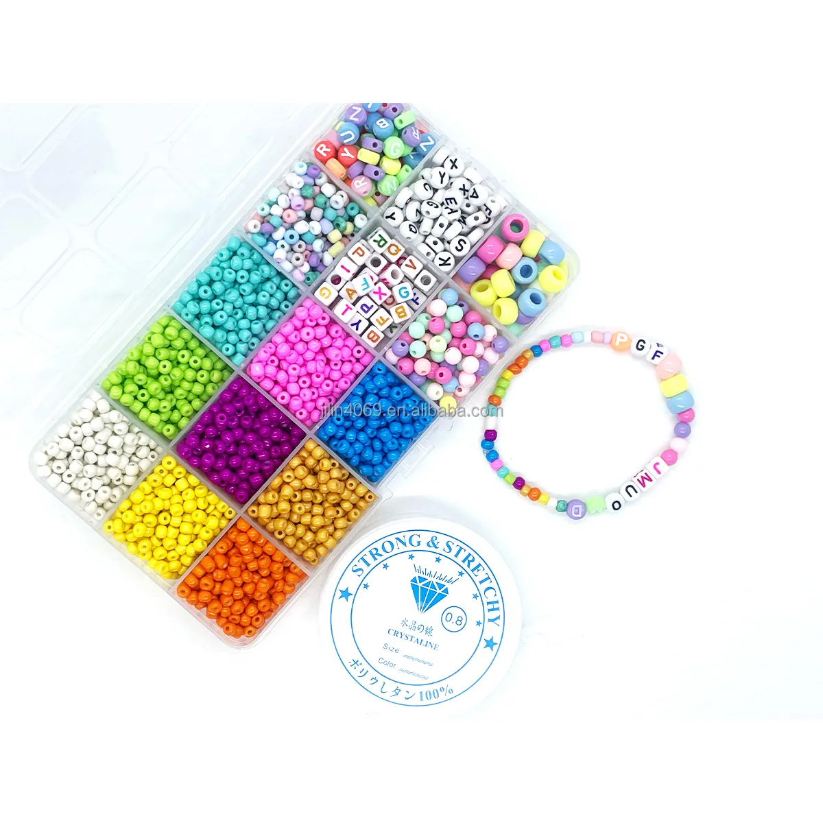 2550pcs  Rice Beads Handcrafted pony beads and letter beads DIY Necklace Bracelet Jewelry  Making Set Box Supplier Findings