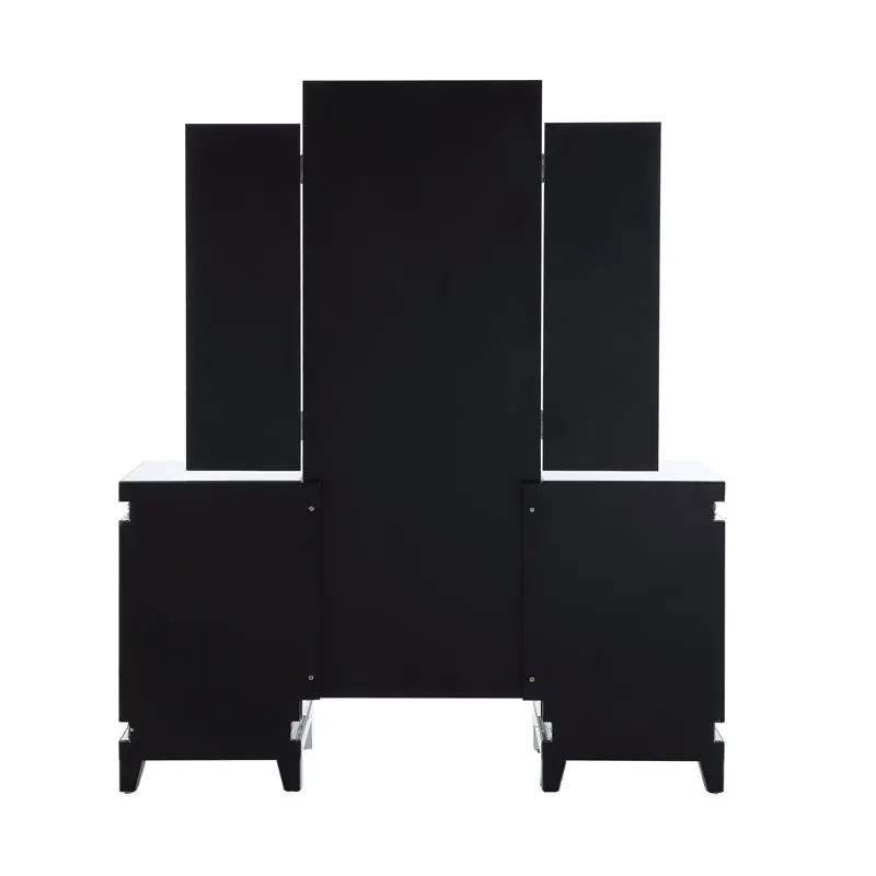 Best seller bedroom furniture mirrored and faux crystal vanity table with LED