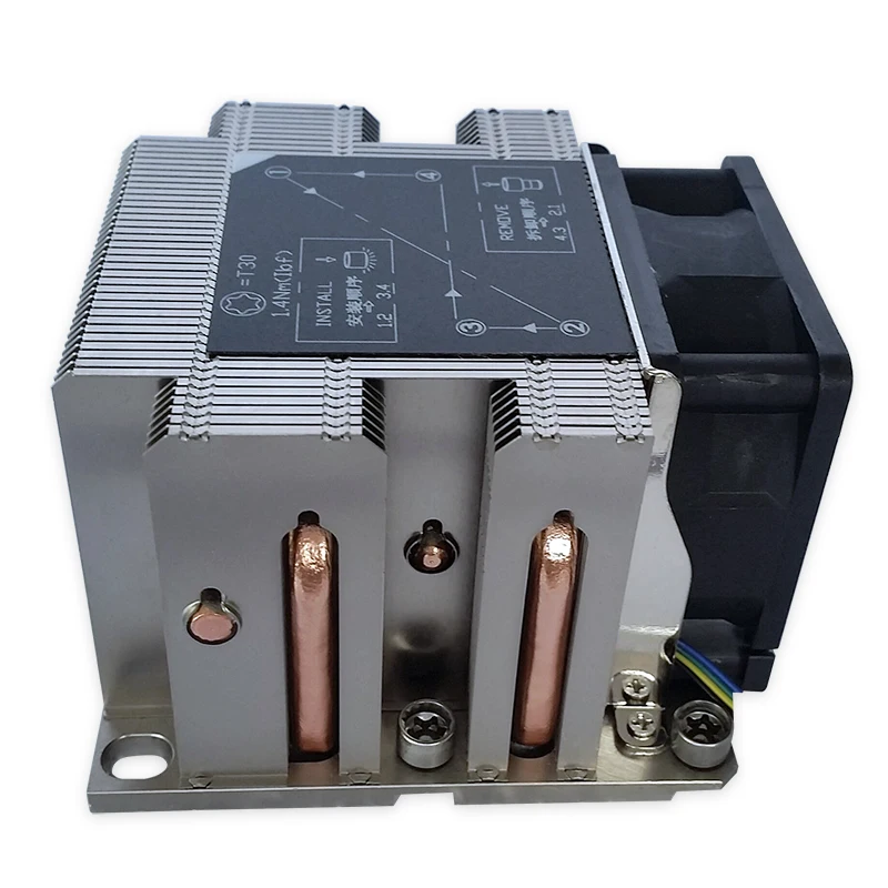 Square CPU cooler four pipes active side blowing