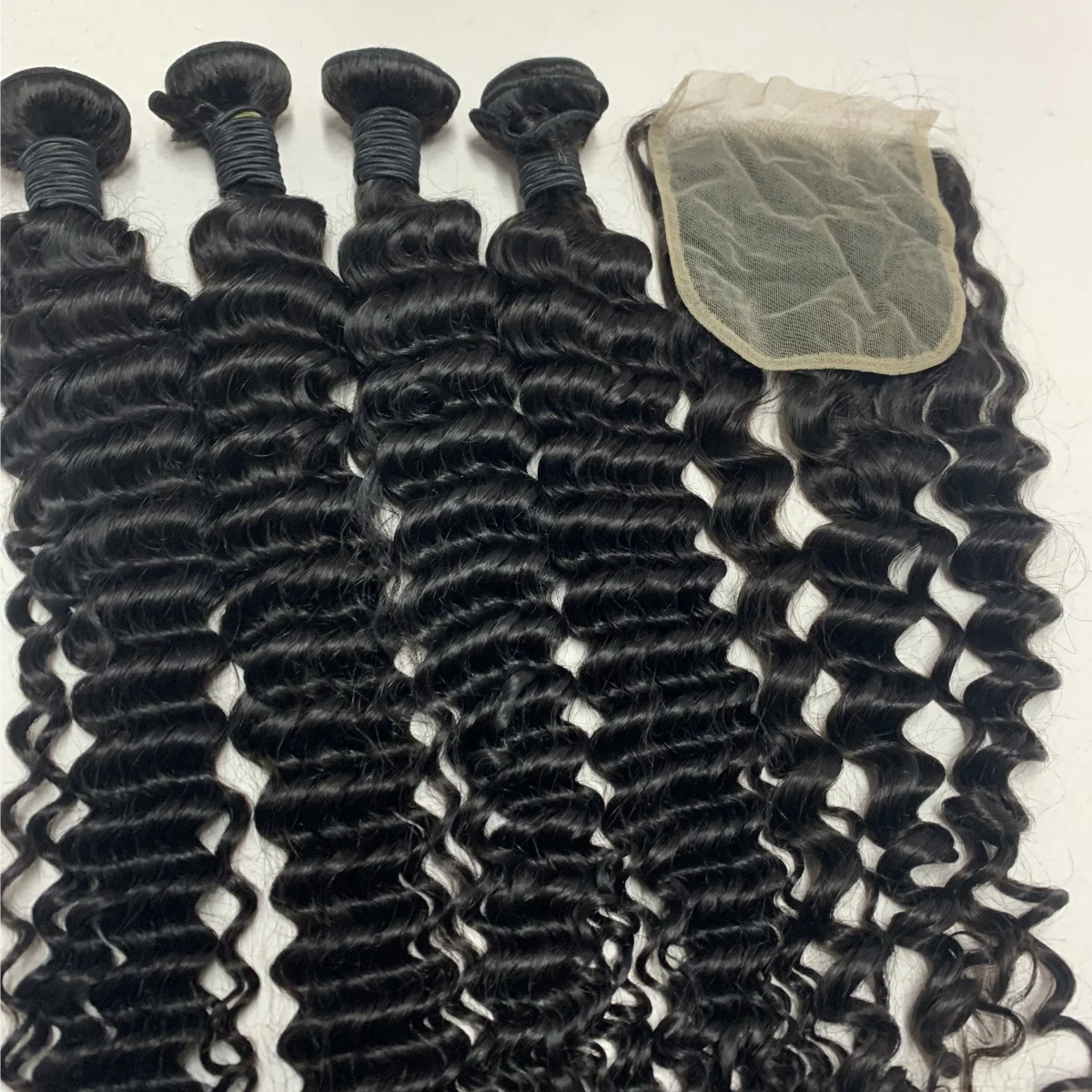 ZC Chinese Remy Curly Hair Bundles and Closure