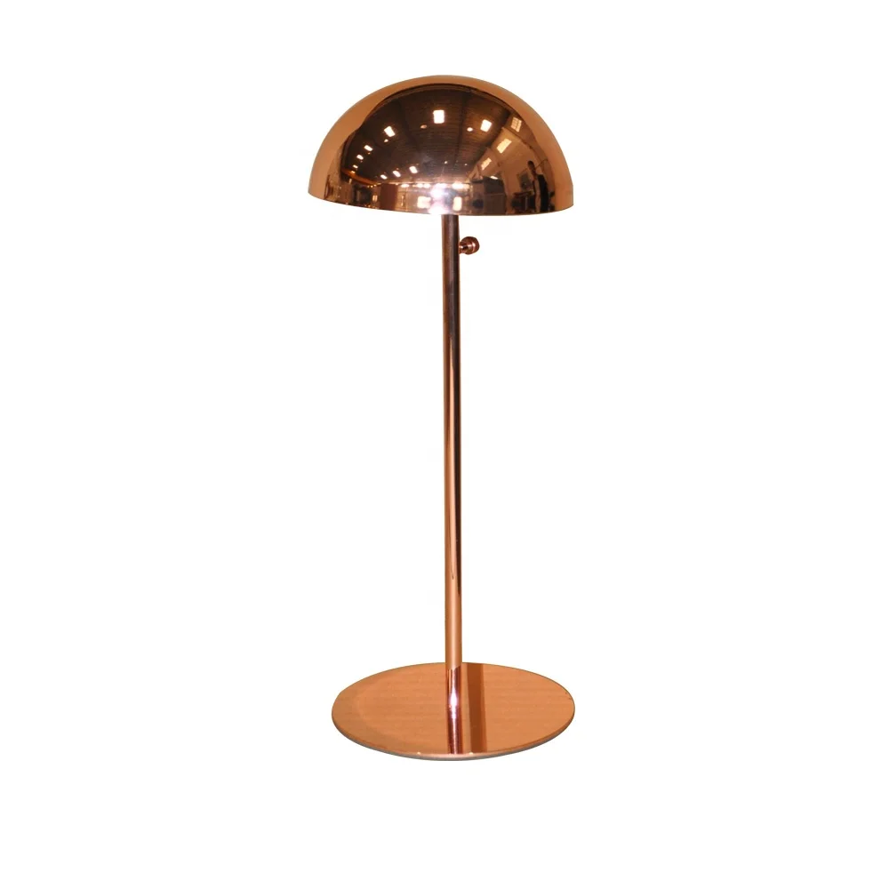 Custom High Quality Copper Plating Stainless Steel Hat Display Stand