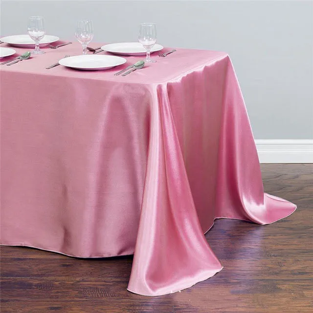 Wholesale Rectangular Satin Tablecloth Banquet Linen Wedding Party Restaurant Tablecloth