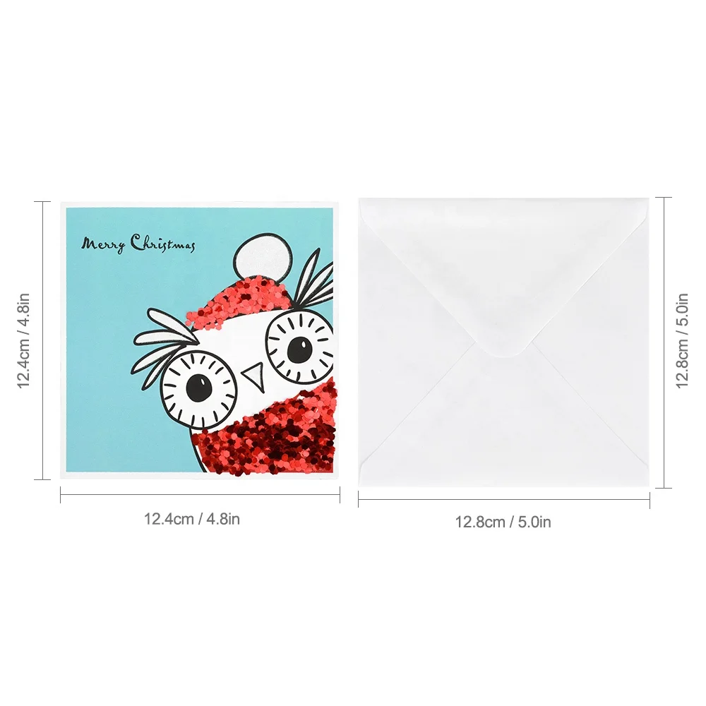 
Wholesale Red Chunky Glitter Cards, Shiny Santa Hat Christmas Boxed Cards 