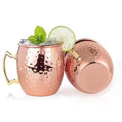 Black stainless steel moscow mule copper mug  500ml black engraved drinking cup