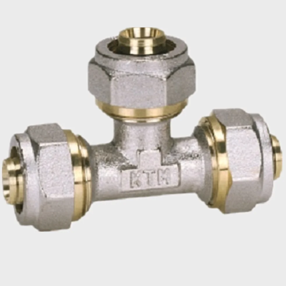 BRASS TEE FOR CONNECTING PEX-AL-PEX PIPE