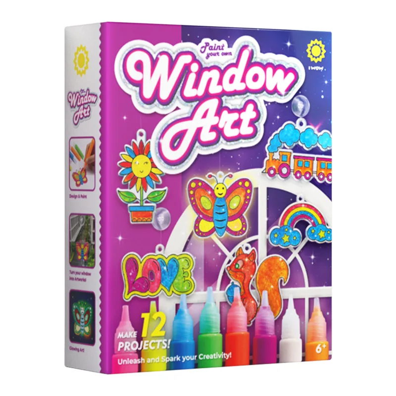 Creative Kids Window Paint Art Kit  Make Your Own  Kids to Paint  DIY Window & Mirror Arts  Crafts Kit Children