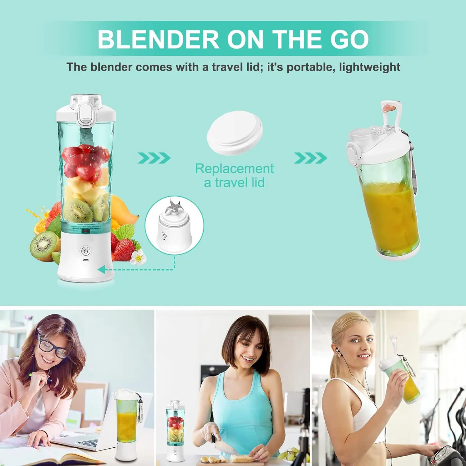 Fresh juice mixer electric wireless mini portable shaker juicer blender machine