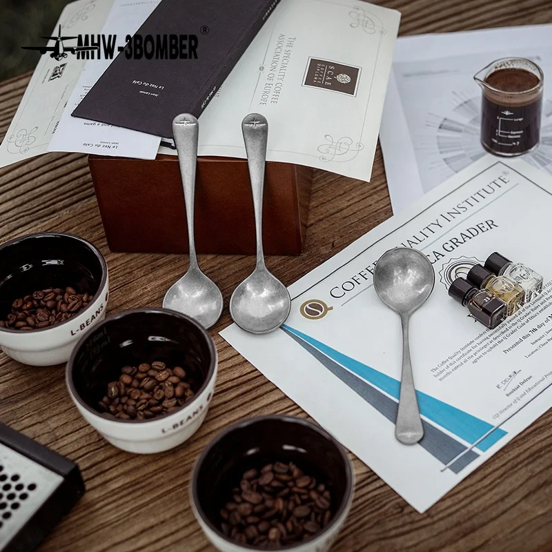 MHW-3BOMBER Long Handle Tea Spoon Coffee Stirrers Espresso Cocktail Stirring Spoons Home Kitchen Accessories Barista Teaspoons