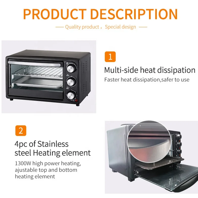 Easy To Operate  Mini Electric Ovens Home Kitchen Small Baking Appliances Pizza Oven Electric Home Use