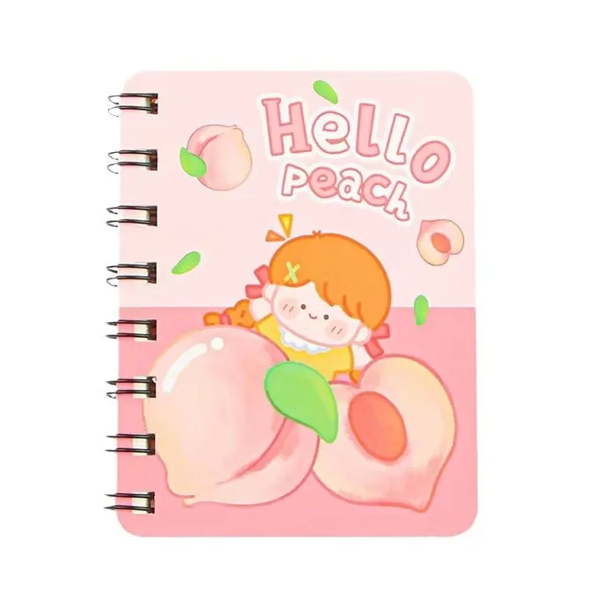 wooden mini planner kids composition meeting pu leather hardcover  spiral notebook with pen