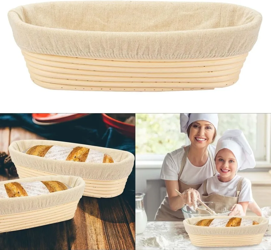 wholesale 10inch Rattan Oval Baguette  Fermentation Basket Bread Dough Proofing Basket
