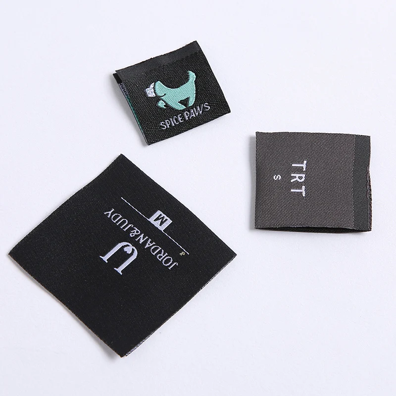 Custom wholesale private neck label tags Fashion Design Luxury woven labels tags for t-shirt