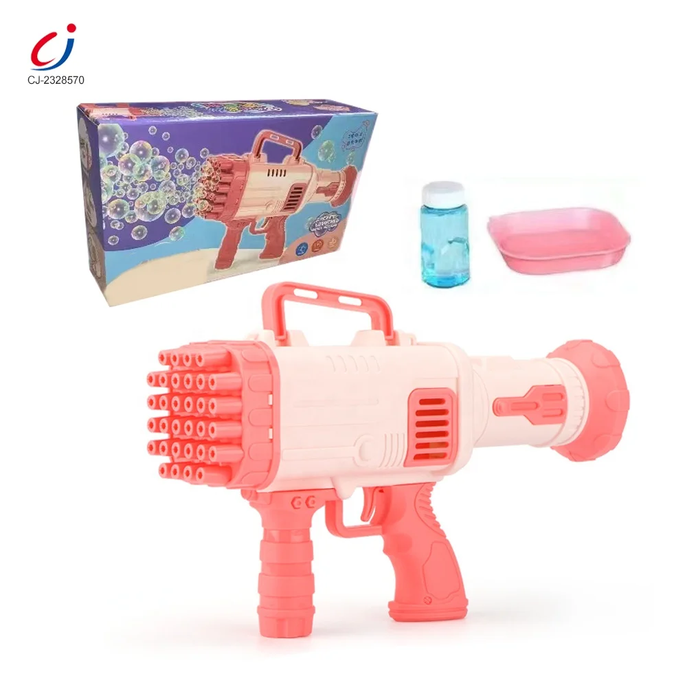 Wholesale children outdoor light rocket blowing bubbles electric bubble machine gun 32 hole bazooka bubble gun