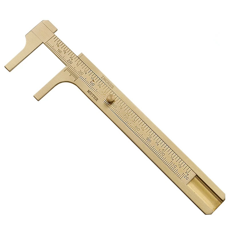 Business Gift Souvenir Handcraft Industrial EDC 8cm Brass Mini Ruler Vernier Caliper