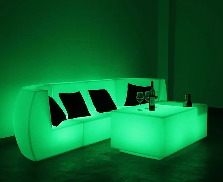 RGB Rechargeable Led Lighted Inflatable Furniture Outdoor Sectional Modular Chair