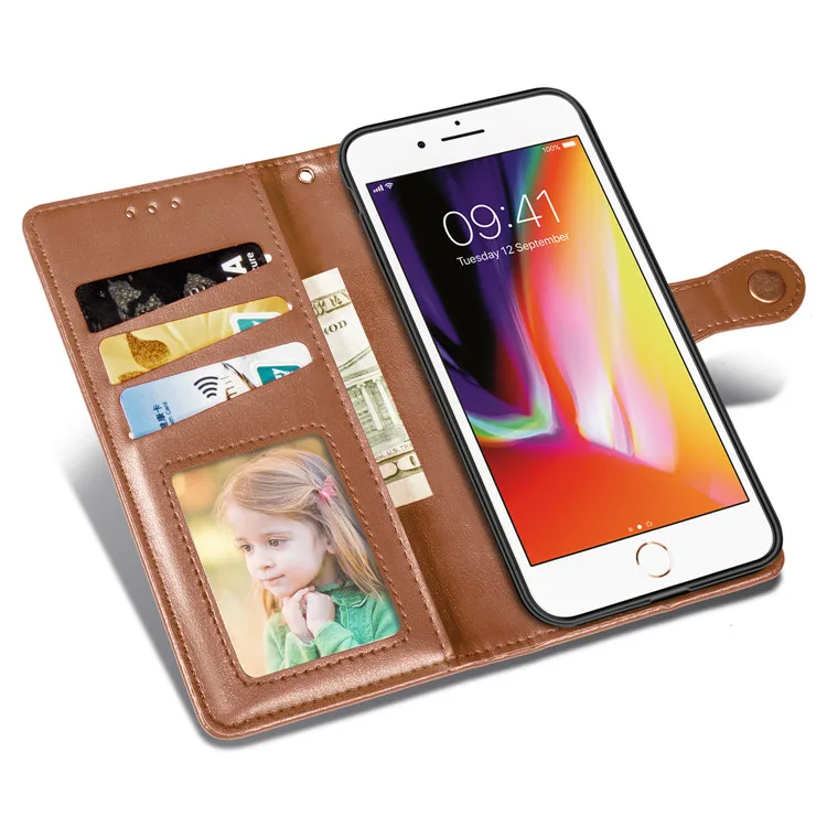 Leather Case For iphone7/8plus Cover Case Flip Wallet Mobile Phone smart case