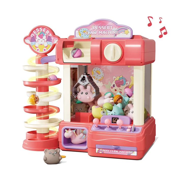 Samtoy Kids Coin-Operated Rolling Ball Track Vending Machine Mini Plush Toy Crane Claw with Gift Material for Kids