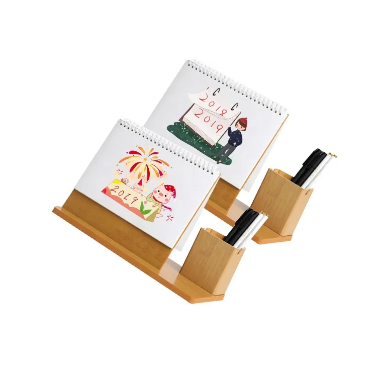 New Design China Wholesale wooden desk table top calendar