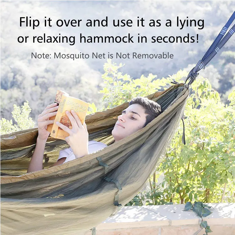 
10ft durable nylon double camping hammock with straps, best sellers camping hammock with net 
