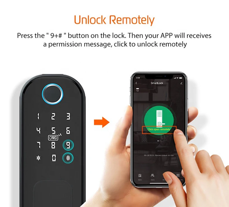 Tuya WiFi App Electronic Intelligent Main Gate Fingerprint Digital Handle Door Keyless Smart lock