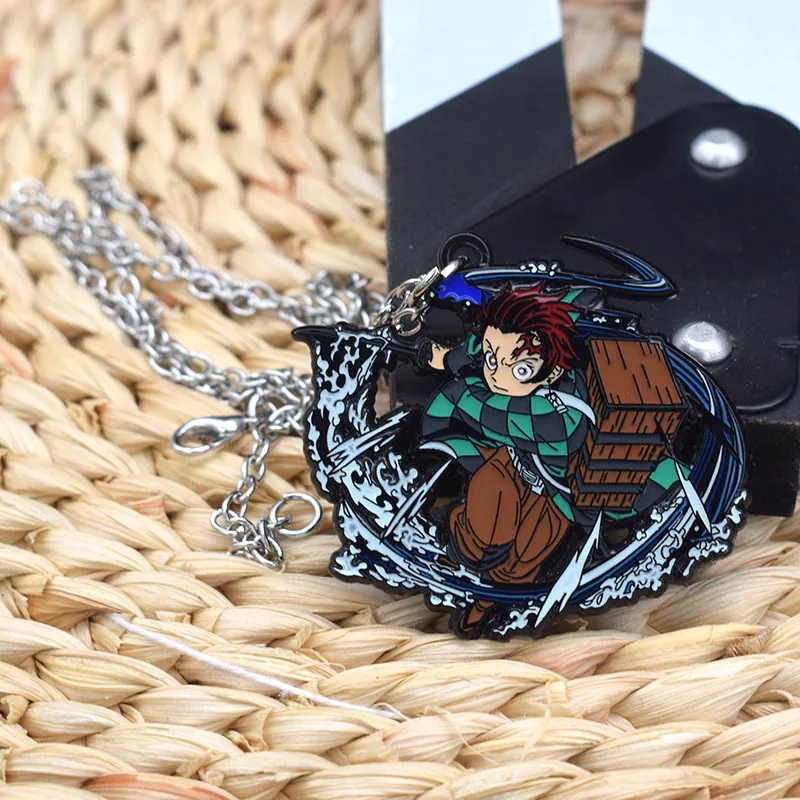 Hot Wholesale Anime Pendant Necklace Cartoon Characters Demon Slayer Keychain