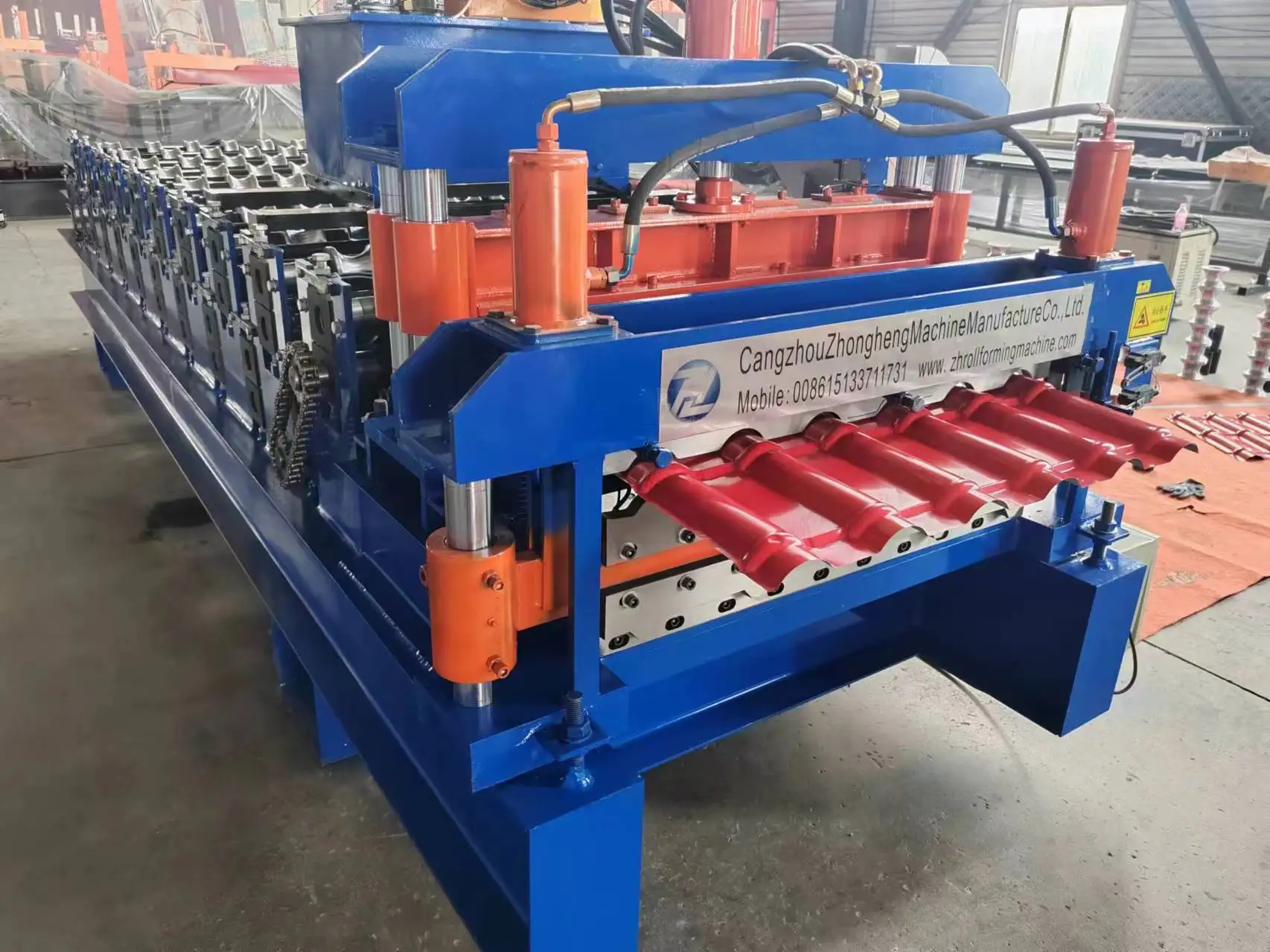 Metal color steel double layer roll forming machine bamboo glazed tile machine