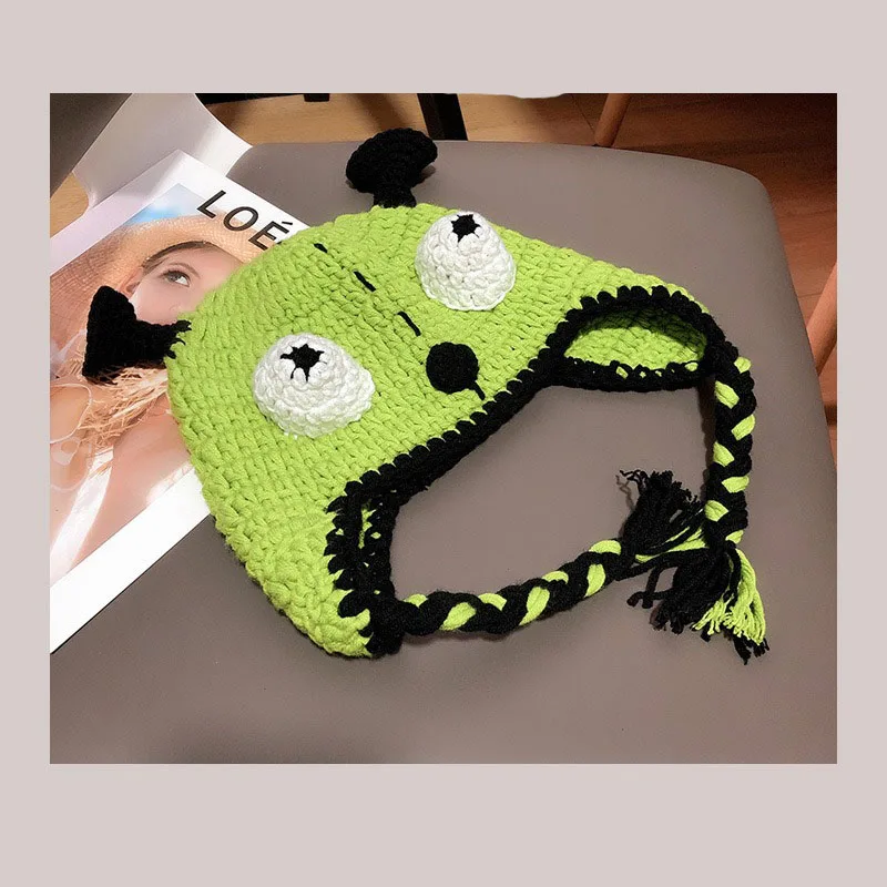 Halloween Costume Monster Shrek Wool halloween party hat halloween hats Handmade Cute  Dinosaur Monster Crochet winter hats