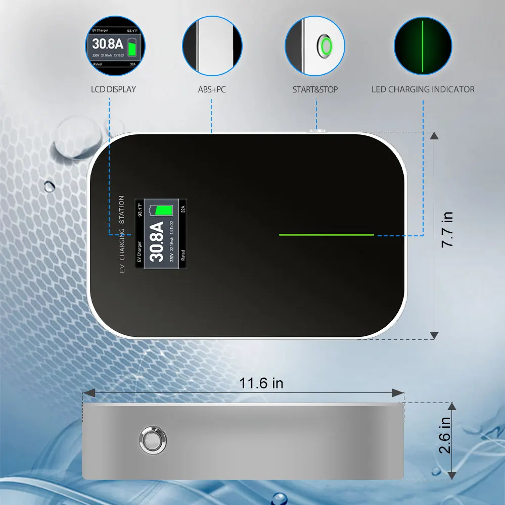 Радиочастотное электрическое автомобильное зарядное устройство wallbox, тип 2, 22 кВт, 32a, ev, настенные зарядные станции