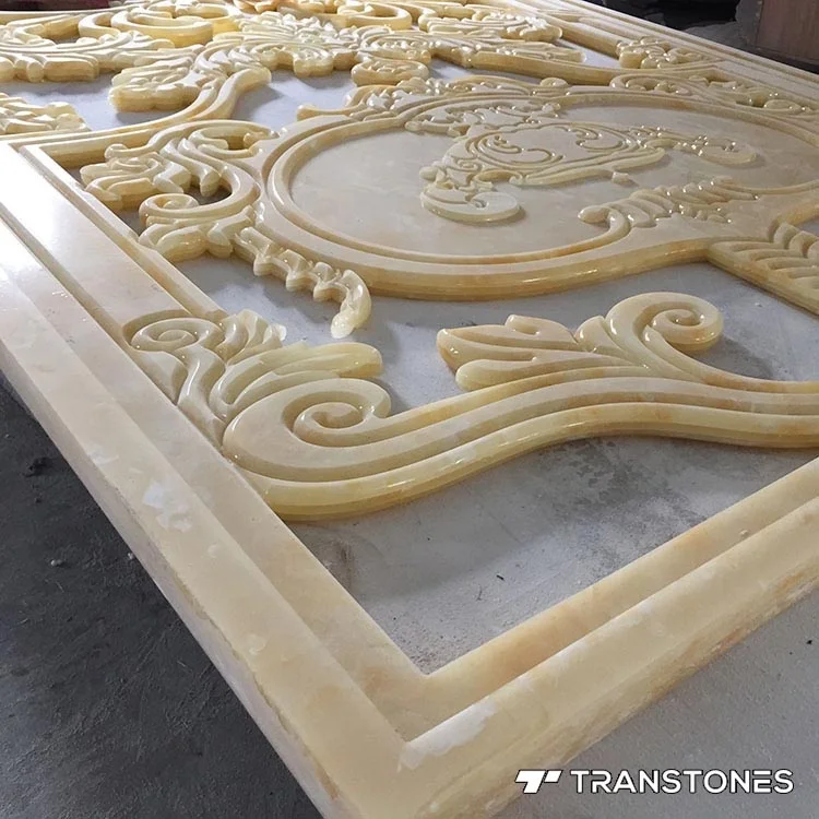 Customizable Decoration Material 6-30mm Yellow Onyx Marble Sheet Artificial Tile For Feature Wall