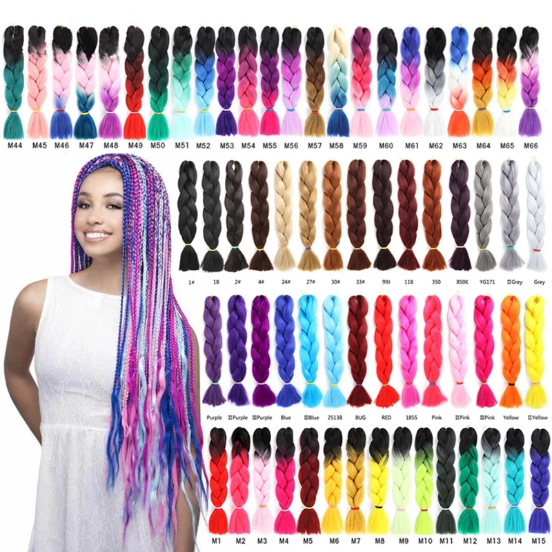 
24 Inch Ombre jumbo-hair-braid Hair Extensions Prestrech Braiding crochet braid hair jumbo twist 