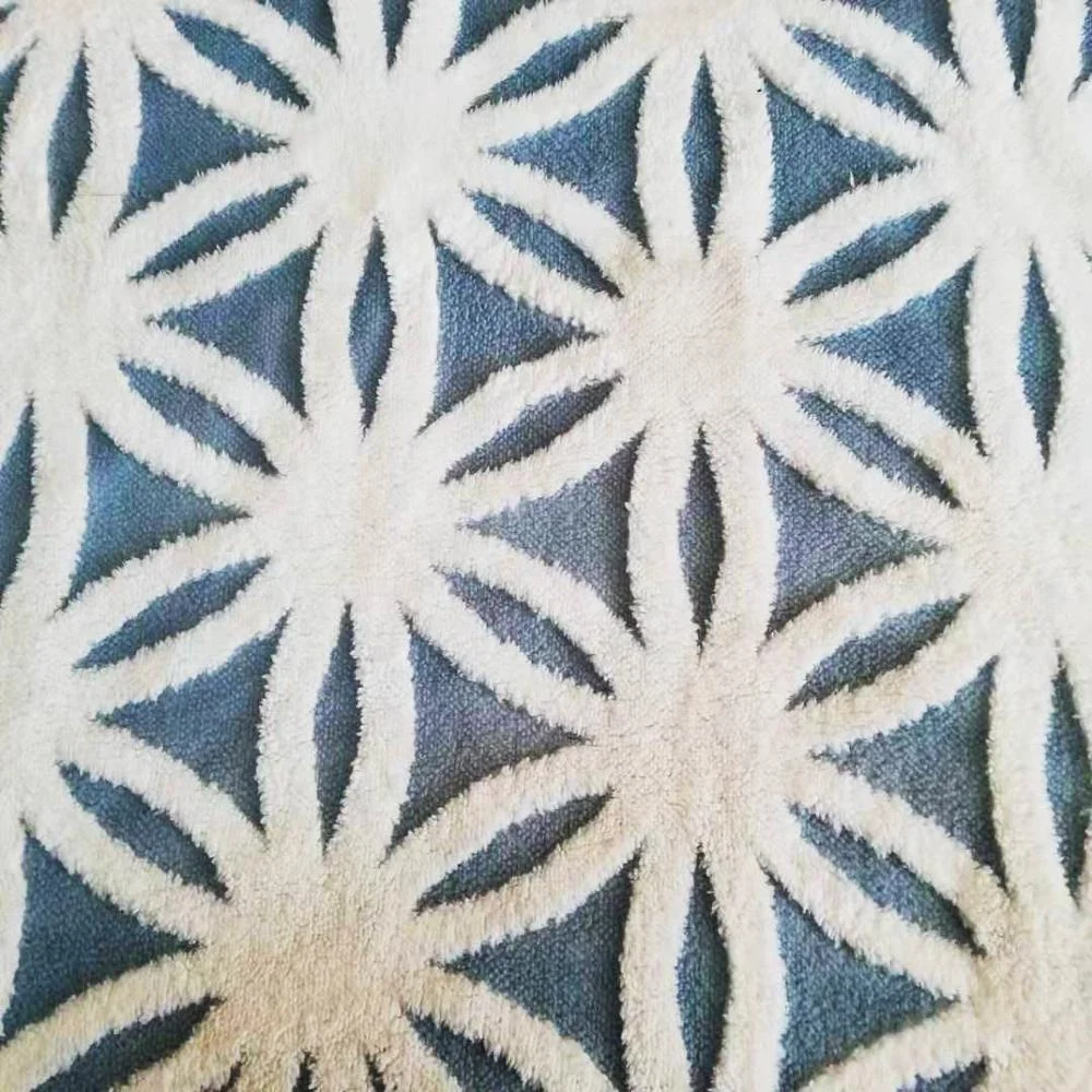 Чистый небесно-голубой искусственный мех хлопок shahtoosh плюшевая ткань с новым рисунком